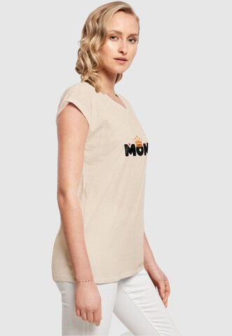 Merchcode Shirt 'Mothers Day - Queen Mom' in Beige