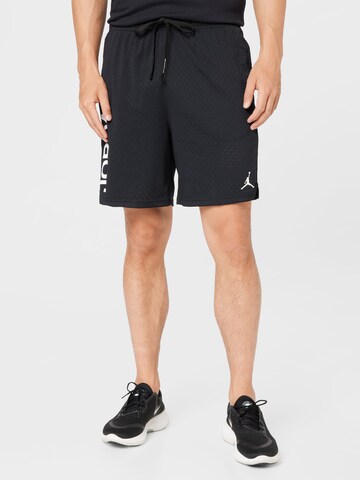 Jordan Regular Workout Pants in Black: front