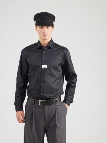 Karl Lagerfeld Regular fit Button Up Shirt in Black: front
