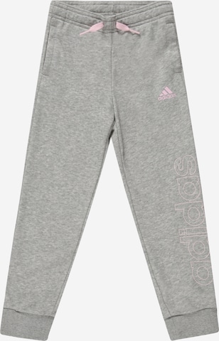 ADIDAS SPORTSWEAR Tapered Workout Pants 'Essentials French Terry' in Grey: front