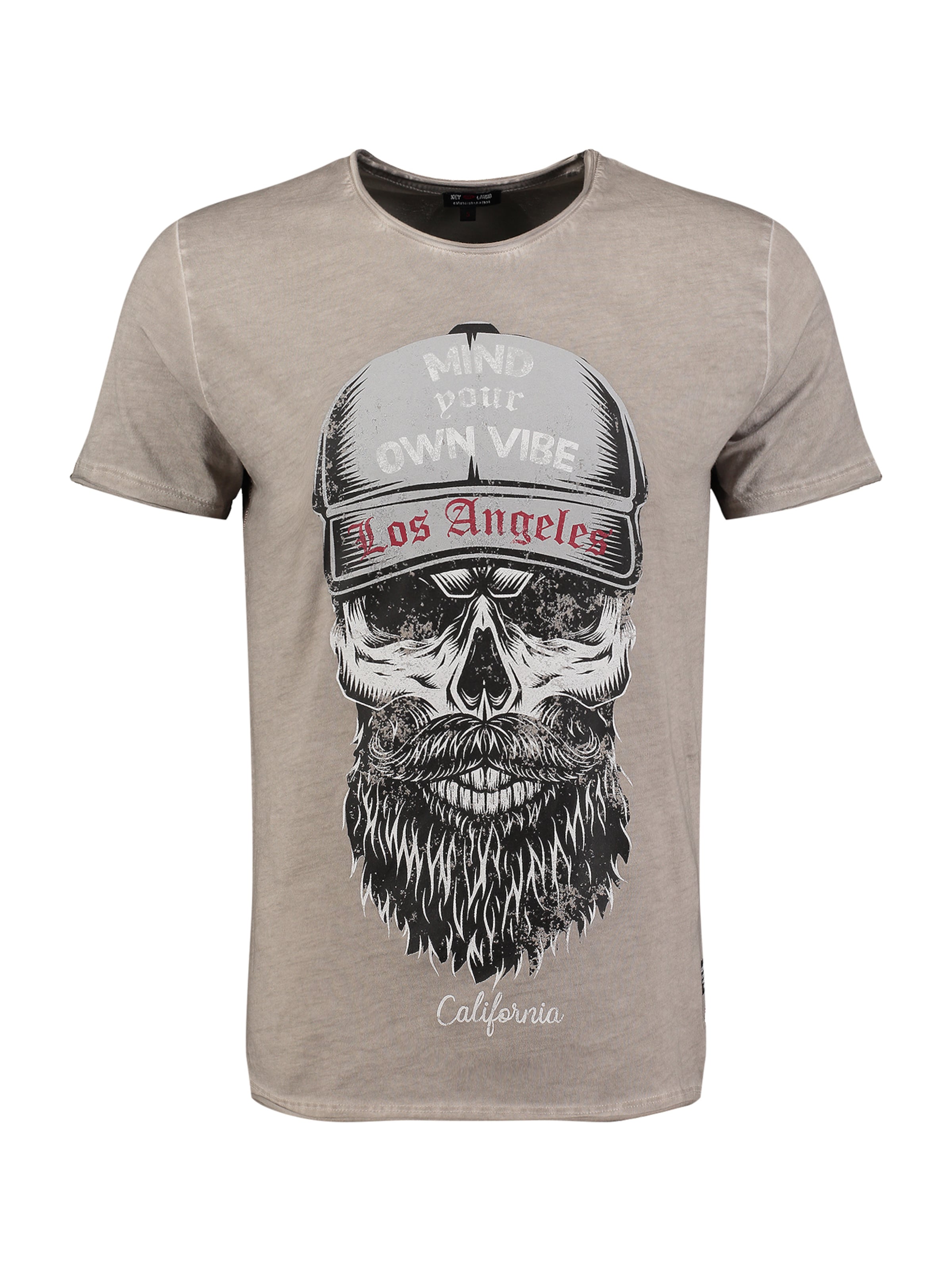 Key Largo Μπλουζάκι 'Beard' σε γκρι: μπροστά