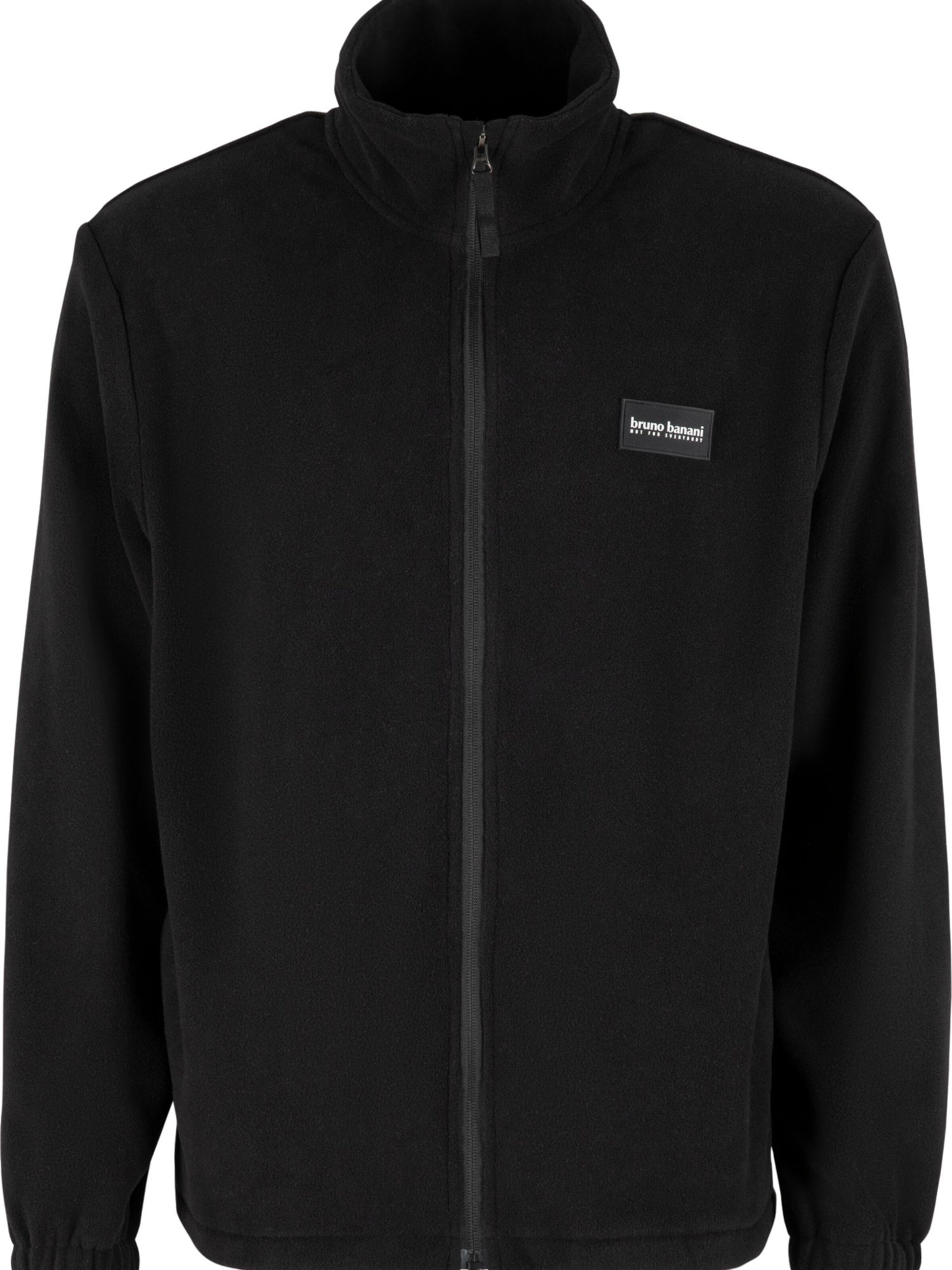 Bruno Banani Fleece jas in Zwart: voorkant