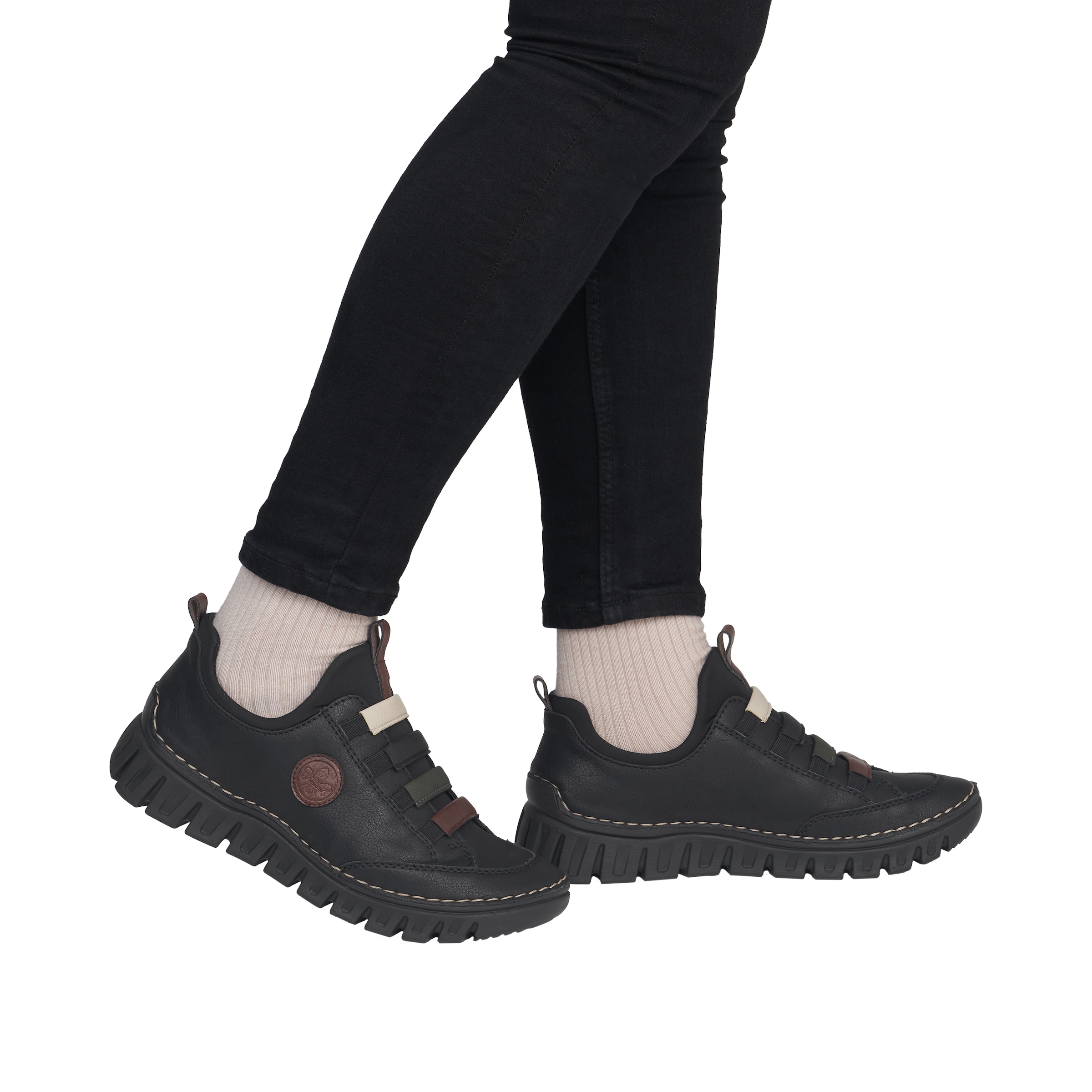 Rieker Slip On in Schwarz: Vorderseite