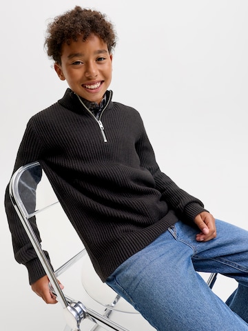 Jack & Jones Junior Πουλόβερ 'JJPANNEL' σε μαύρο