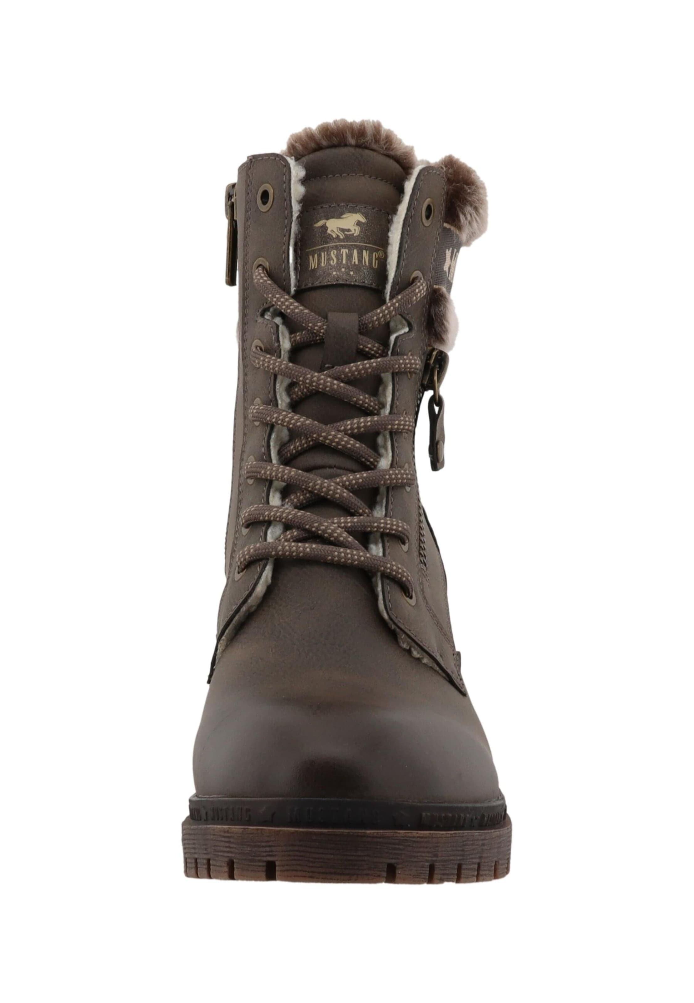 MUSTANG Lace-Up Ankle Boots 'Leila' in Brown