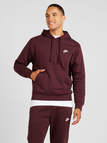 Nike Sportswear Средняя посадка Свитшот 'Club Fleece' в Красный: спереди