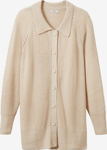 SHEEGO Knit Cardigan in Beige: front
