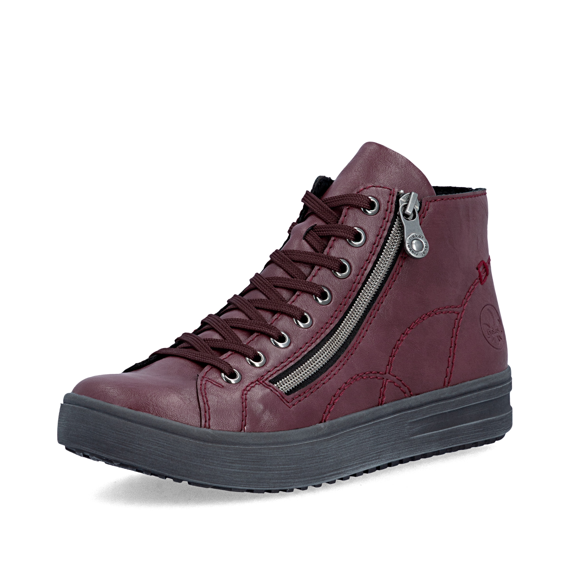 Bottines à lacets Rieker en rouge : devant