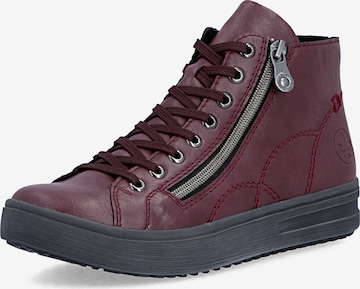 Baskets hautes Rieker en rouge : devant