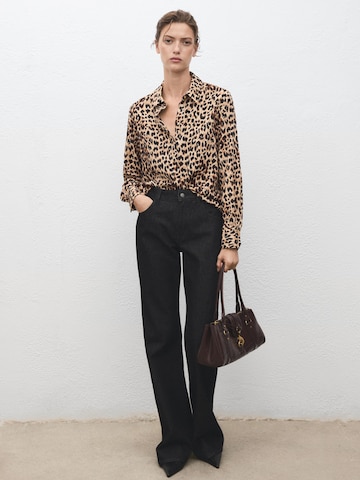 MANGO Bluse i brun