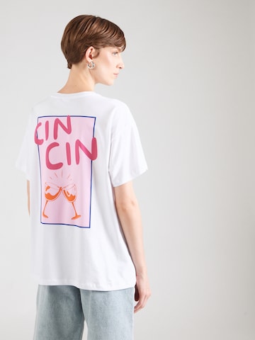 PIECES Oversized Shirt 'PCALIFI FASTTRACK' in White