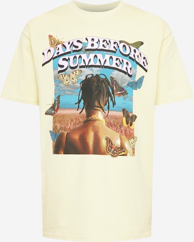 Maglietta 'Days Before Summer' MT Upscale di colore blu chiaro / marrone / giallo pastello / bianco, Visualizzazione prodotti