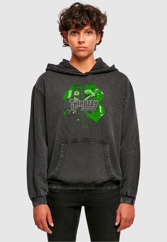 Sweat-shirt 'Thin Lizzy - Shamrock Infil' Merchcode en noir : devant