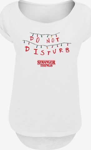 F4NT4STIC Shirt 'Stranger Things Do Not Disturb Netflix TV Series' in Wit: voorkant