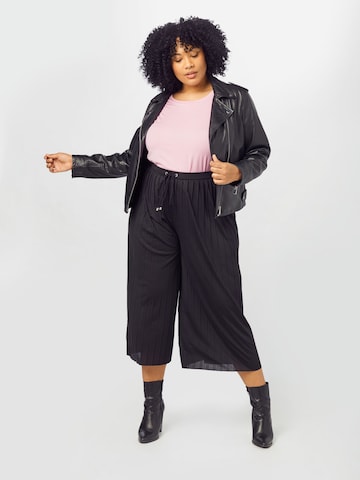 ABOUT YOU Curvy Wide leg Παντελόνι 'Caren' σε μαύρο