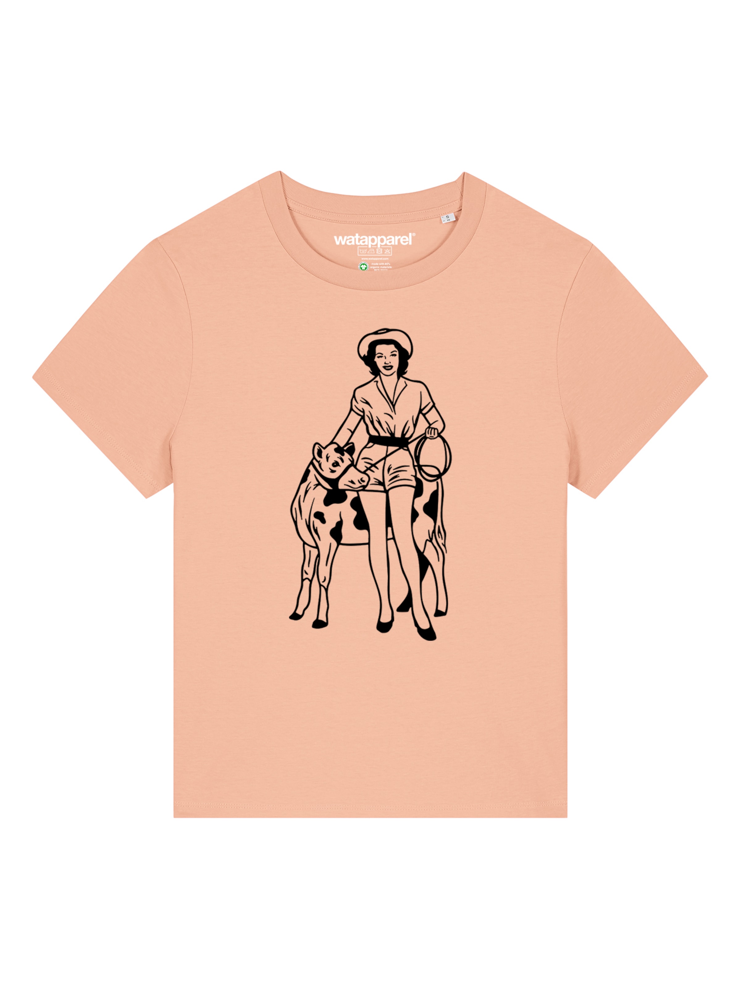 Maglietta 'Cowgirl' di Watapparel in arancione: frontale