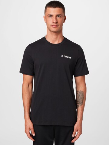 T-Shirt fonctionnel 'Mountain Landscape' ADIDAS TERREX en noir : devant