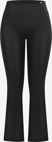 Smilodox Loreen Schlaghose Leggings Flared Seamless in Schwarz: Vorderseite