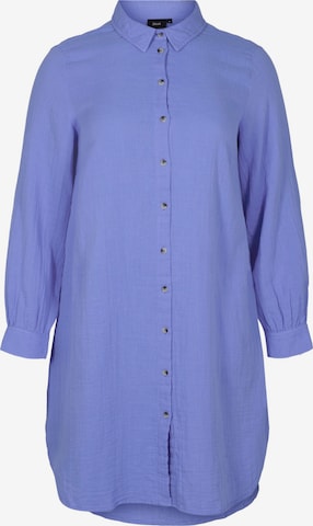 Camicia da donna 'XPANO' di Zizzi in blu: frontale