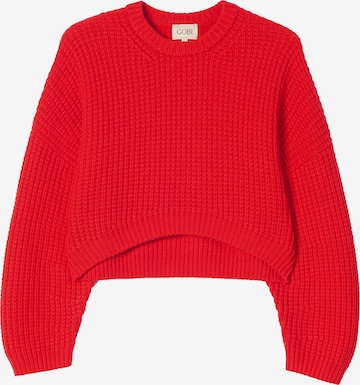 Pullover 'Women's Oval-Sleeve Cropped Cashmere Sweater' di GOBI Cashmere in rosso: frontale