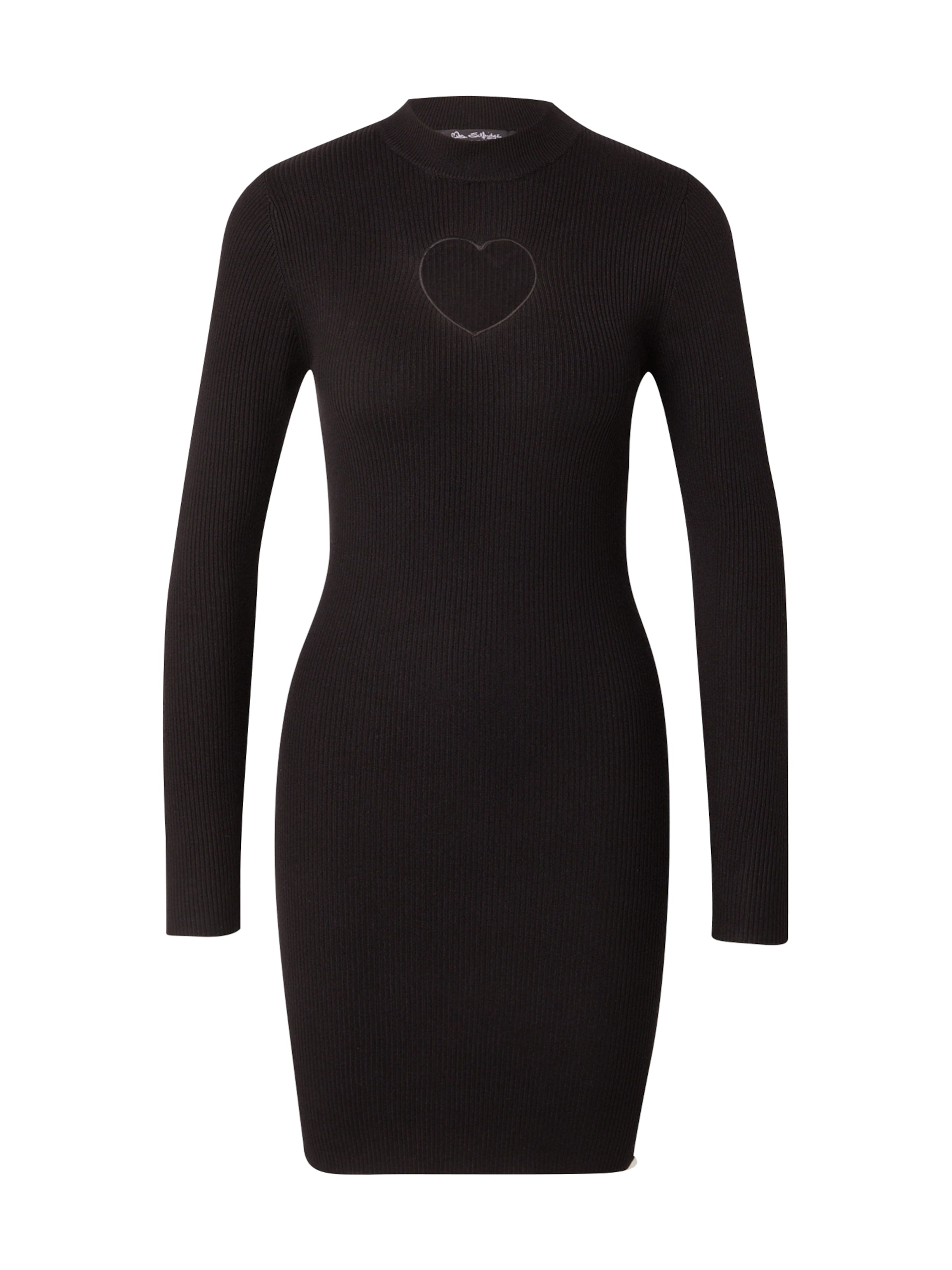 Miss Selfridge Pletena obleka | črna barva: sprednja stran