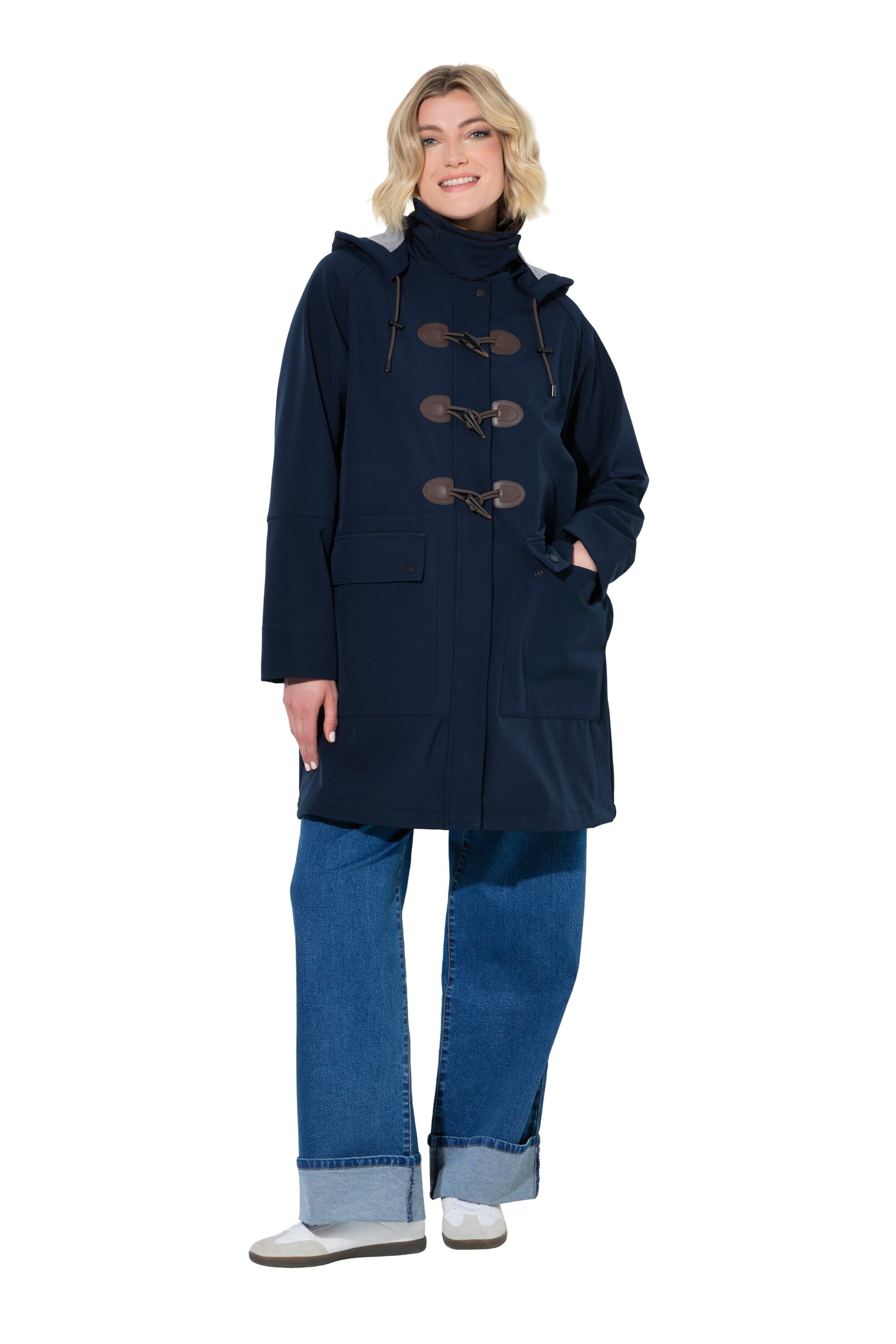 Ulla Popken Tussenmantel in Blauw: voorkant