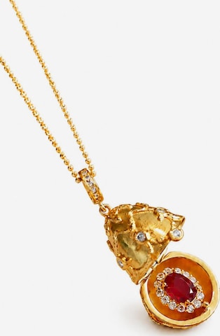 LanLivia - Colar 'Treasure Egg Locket' em vermelho: frente
