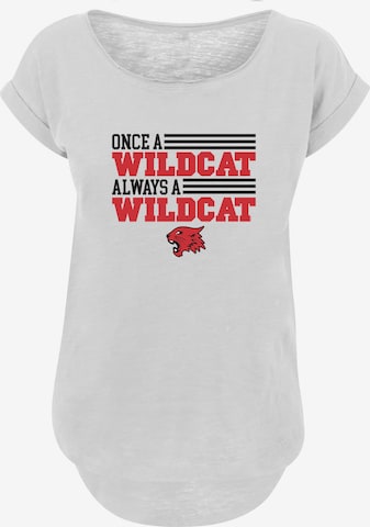 Maglietta 'Disney High School Musical Once a Wildcat Always a Wildcat' di F4NT4STIC in bianco: frontale
