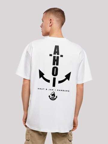 T-Shirt 'Ahoi Anker Knut & Jan Hamburg' F4NT4STIC en blanc : devant