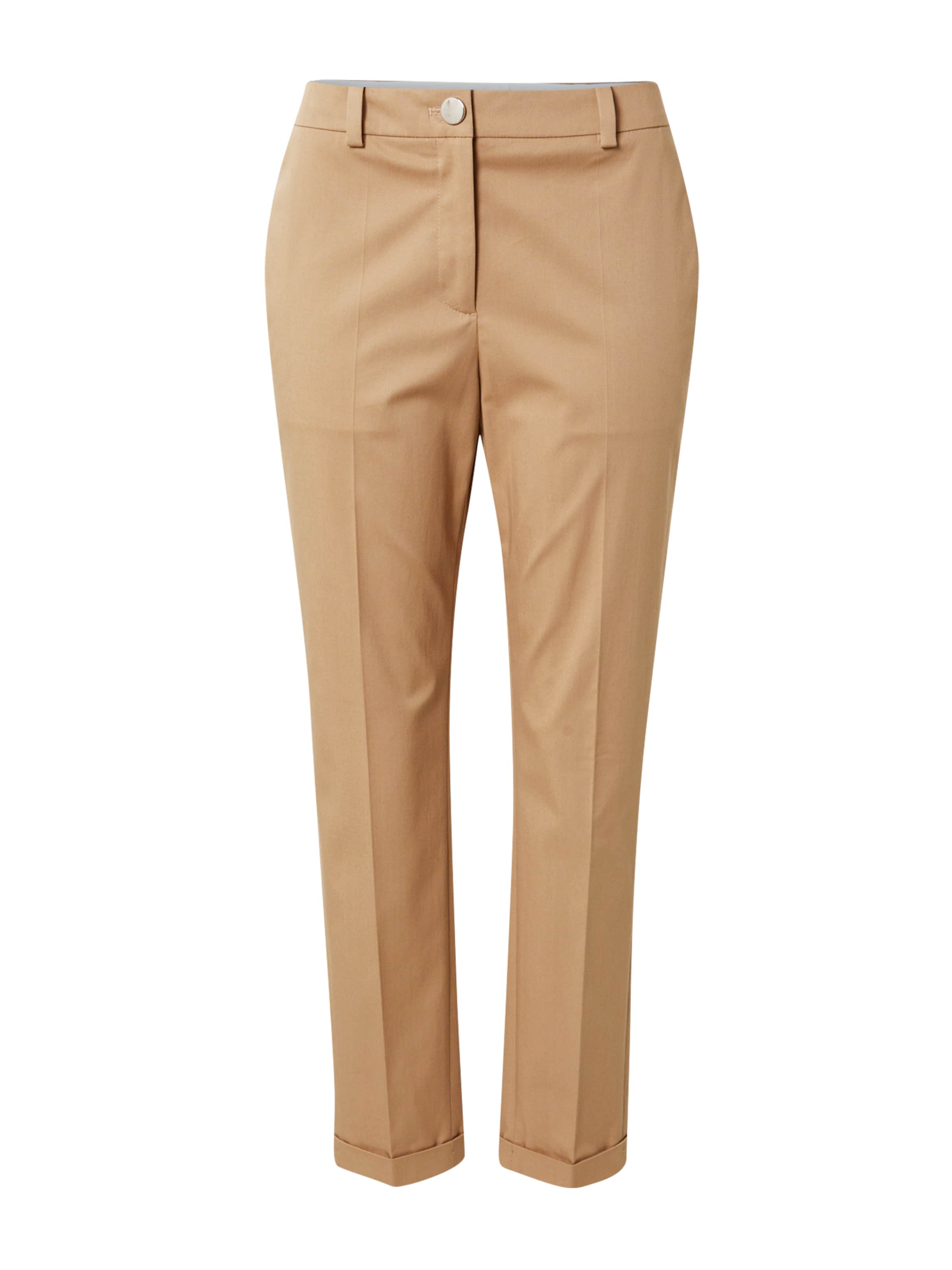 BOSS Regular Pleated Pants 'Tachinoa' in Beige: front