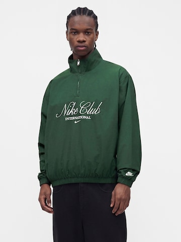 Nike Sportswear Prehodna jakna 'Club' | zelena barva: sprednja stran