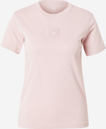 CONVERSE Koszulka 'Chuck Taylor Embro' w kolorze różowy: przód