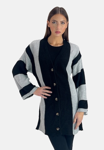 Elara Gebreid vest in Grijs: voorkant