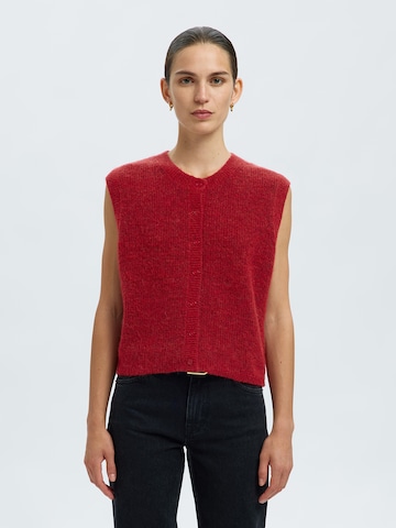SELECTED Knitted vest 'SLFLULU' in Red: front