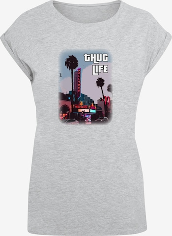 Merchcode Shirt 'Grand Thug Life' in Grijs: voorkant