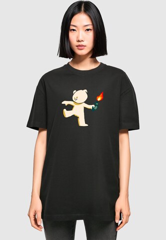 Merchcode Shirt ' Molotov Teddy ' in Schwarz: Vorderseite