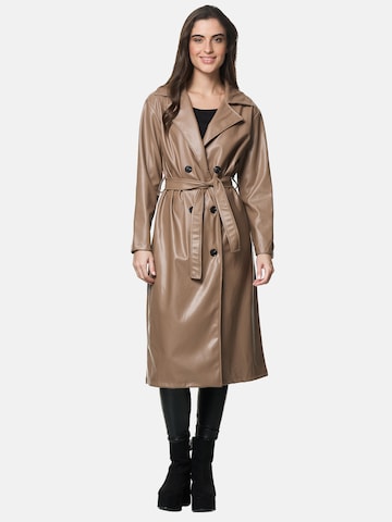 Elara Between-seasons coat in Brown: front
