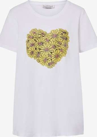 T-shirt Janet & Joyce en blanc : devant