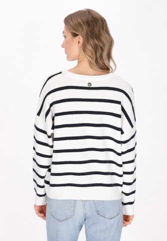 Pull-over 'Classic Look' DreiMaster Maritim en blanc