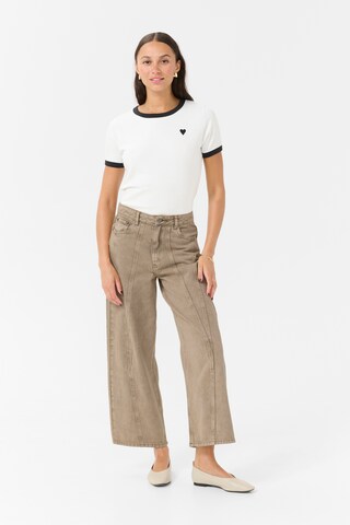 Wide Leg Jean 'KARania' Kaffe en beige