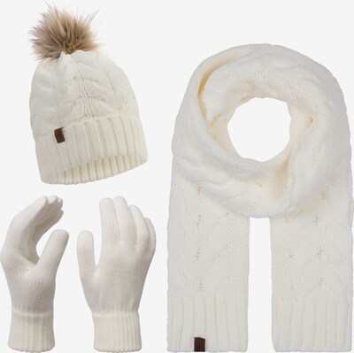 Rock Creek Set: Schal, Mütze, Handschuhe in naturweiß, Produktansicht