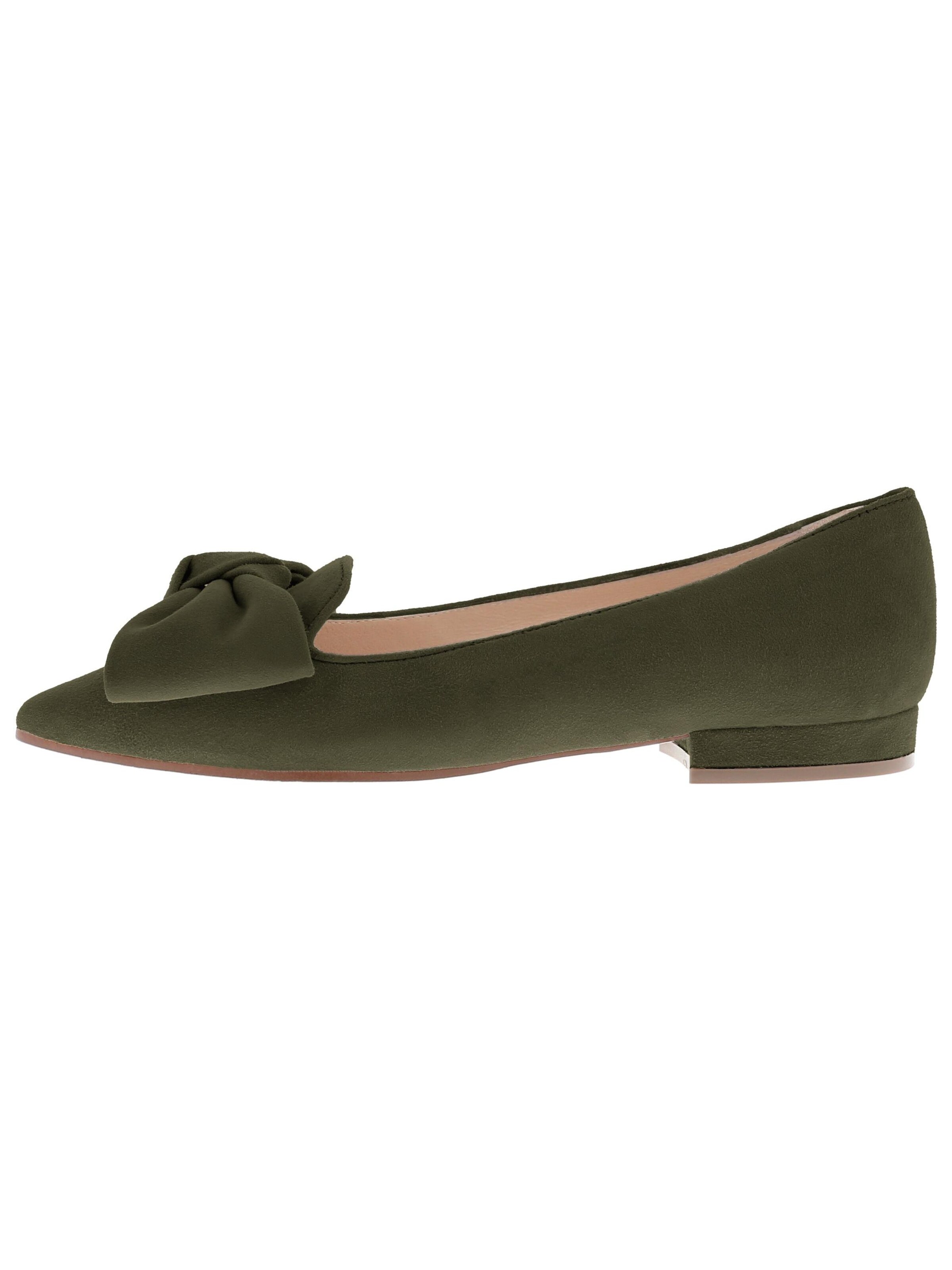 XAVER LUIS Schuhmanufaktur Ballet Flats 'COCOS' in Green: front