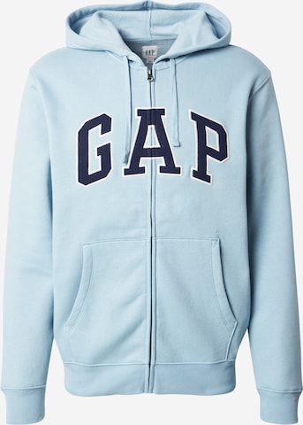 GAP - Sudadera con cremallera 'HERITAGE' en azul: frente