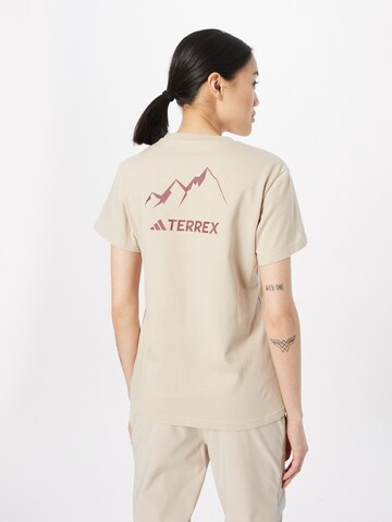 ADIDAS TERREX Performance Shirt 'Graphic Mtn' in Beige