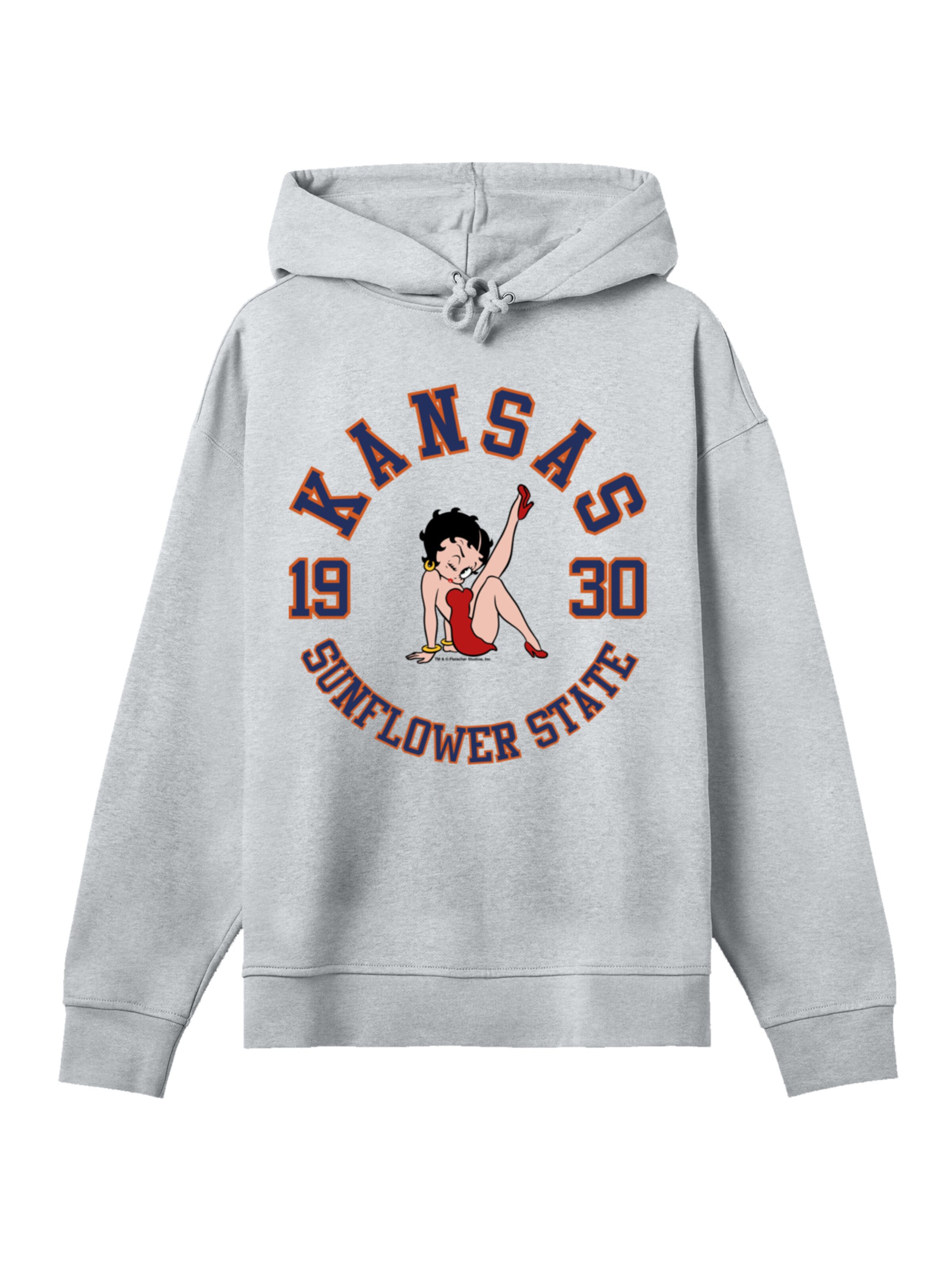 F4NT4STIC Sweatshirt 'Betty Boop Kansas Sunflower State' in Grey: front