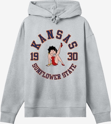 Sweat-shirt 'Betty Boop Kansas Sunflower State' F4NT4STIC en gris : devant