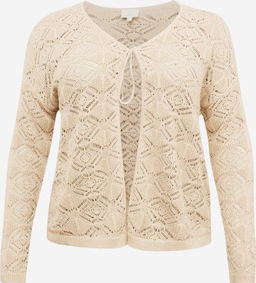 ONLY Carmakoma Cardigan 'DANA' i beige: forside