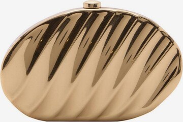 MANGO Clutch 'Fusili' in Gold: front