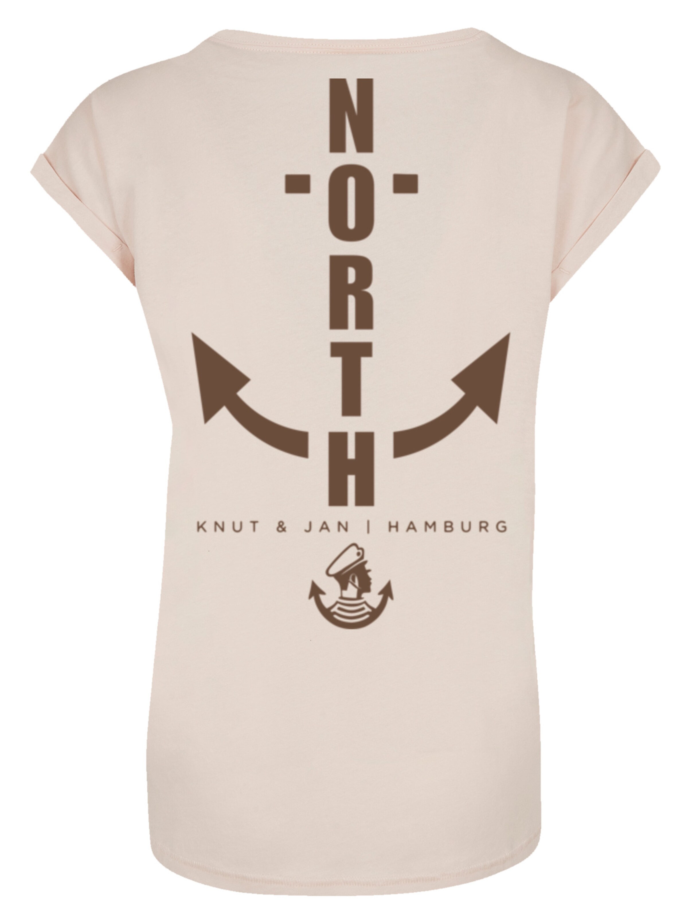 T-shirt 'North Anker Knut & Jan Hamburg' F4NT4STIC en beige