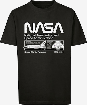 F4NT4STIC Shirt 'NASA Classic Space Shuttle Black' in Zwart: voorkant